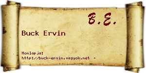 Buck Ervin névjegykártya